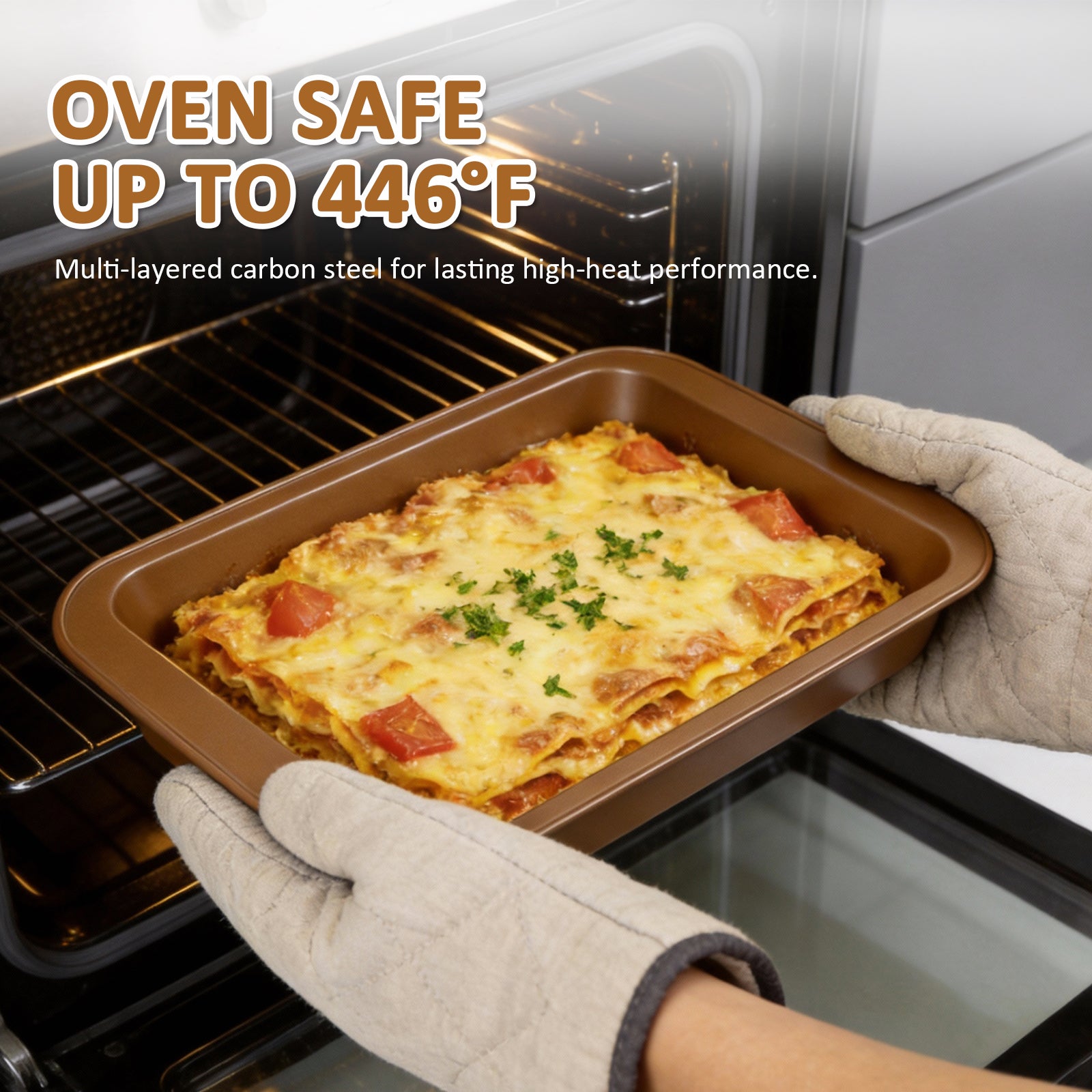 10-Piece Nonstick Carbon Steel Bakeware Set – Oven Safe Pans, Cookie Sheets, Muffin & Loaf Trays for Home Bakers