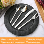 24-Piece Stainless Steel Flatware Set for 6 - Mirror Polished Silverware Cutlery Set, Dishwasher Safe