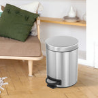 2Pack- 5L/ 1.3 Gallon Premium Stainless Steel Trash Can, Small Round Garbage Can
