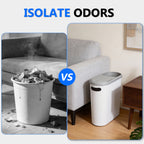2-Pack 10L Slim Trash Can with Press Lid - Odor Control, Waterproof for Bathroom & Kitchen