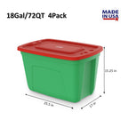SimplyKleen 18-Gallon Storage Bins with Lids, 4-Pack Heavy-Duty Stackable Plastic Storage Totes