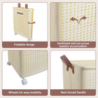 Foldable 67L Laundry Storage Basket - Wheeled, Breathable & Easy to Clean
