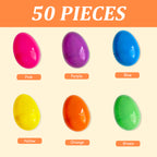 Hansmart Unfilled Easter Eggs, with Hinge Bulk Colorful Bright Empty Plastic Easter Eggs, 2.25'' Assorted Colors