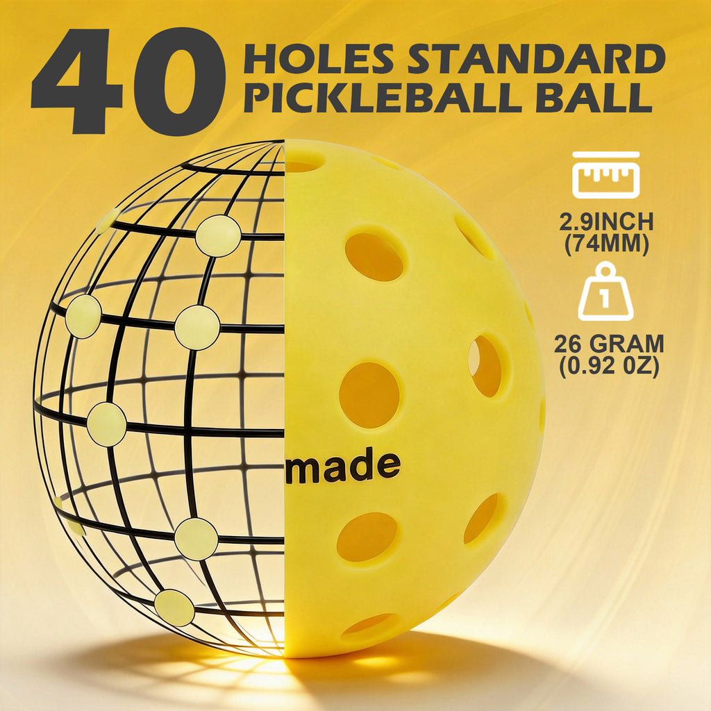 Koomade 8 /16 Pack 40-Hole Pickleball Balls - Durable, Consistent Bounce for All Courts