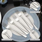 60-Piece Stainless Steel Silverware Set - Polished Dinner Spoons, Tea Spoons & Dinner Forks