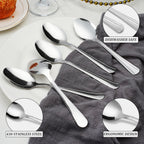 36/60-Piece Stainless Steel Teaspoons, 5.9" Food-Grade Coffee & Tea Spoons for Home & Kitchen