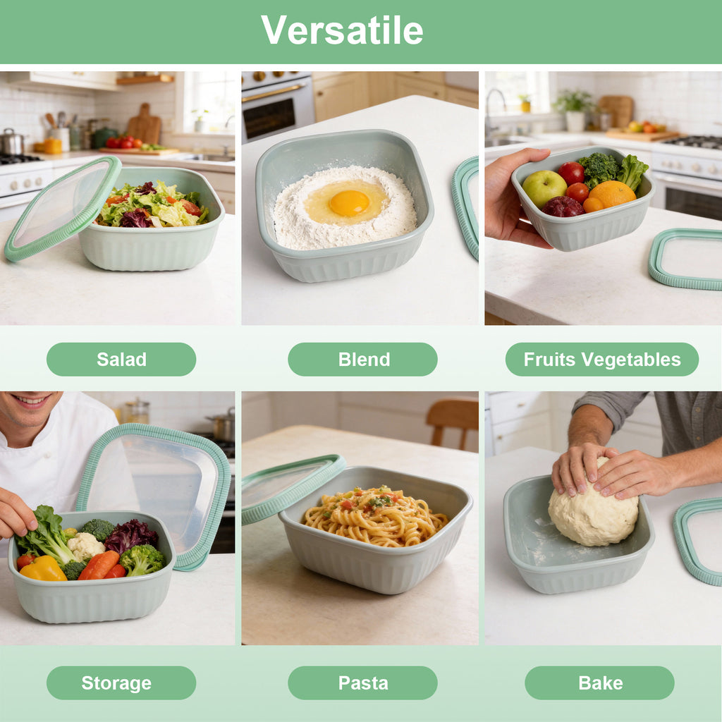 4-Piece Airtight Food Storage Containers - BPA-Free, Leak-Proof Short Square Boxes for Meal Prep