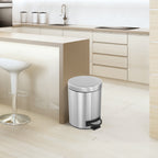 2Pack- 5L/ 1.3 Gallon Premium Stainless Steel Trash Can, Small Round Garbage Can