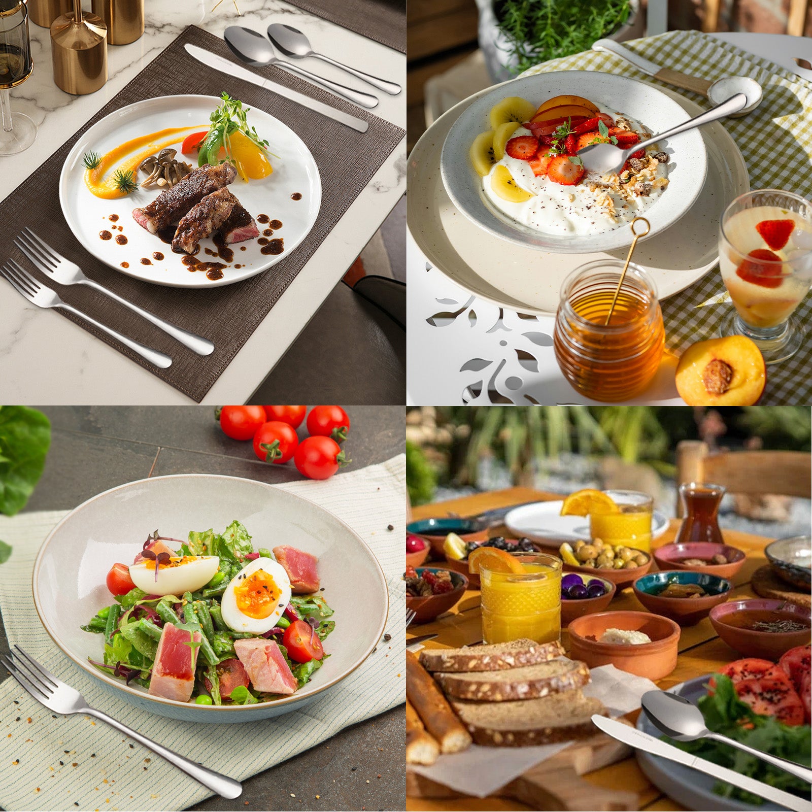 Premium 60 Piece Stainless Steel Dinnerware Set for 12 - Sturdy Mirror Polished Cutlery, Dishwasher Safe