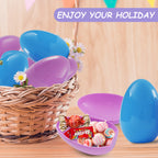 Hansmart Unfilled Easter Eggs, with Hinge Bulk Colorful Bright Empty Plastic Easter Eggs, 5.12'' Two Colors