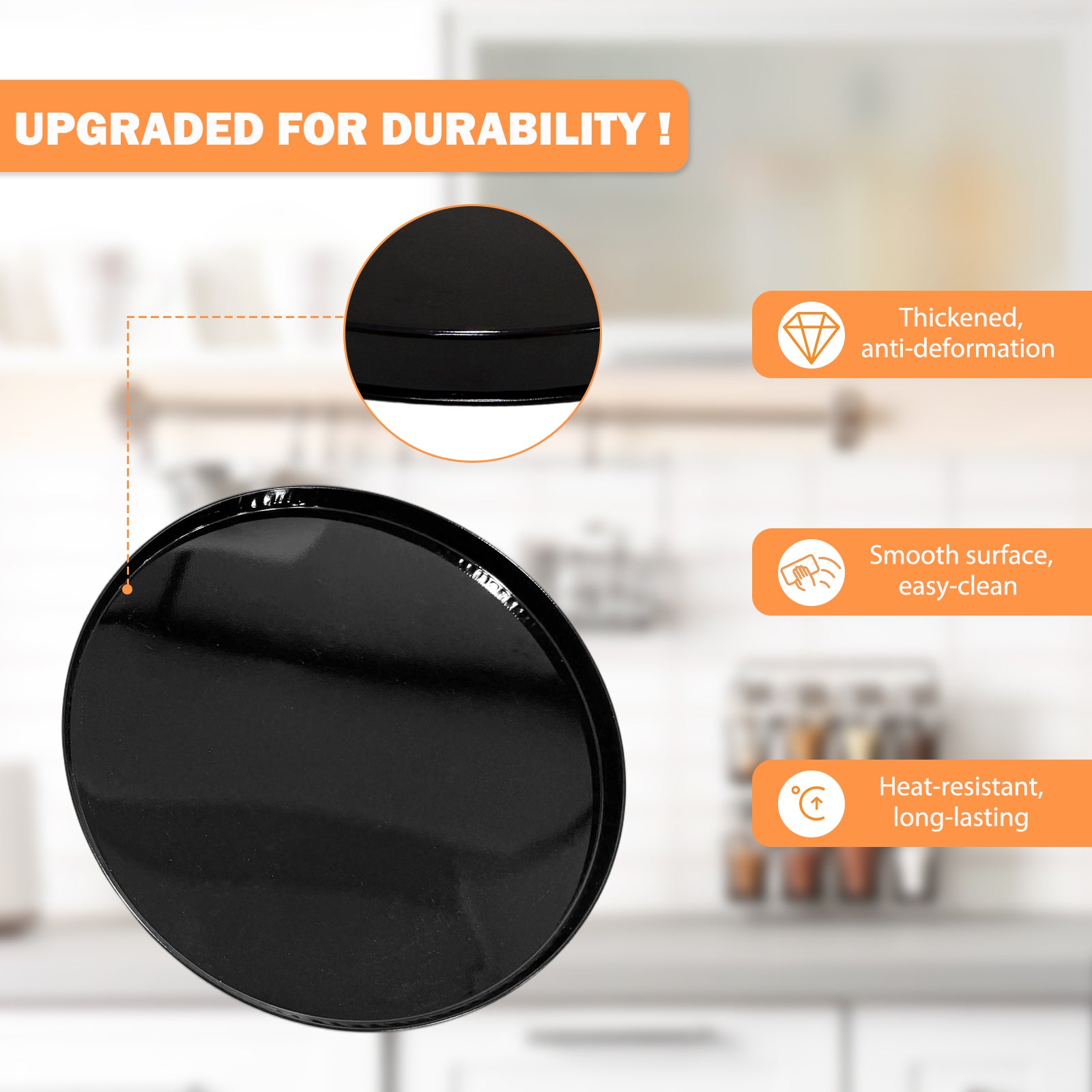 4PCS Black Gas Stove Burner Covers - Durable Tinplate, Anti-Deformation