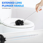 1/2 Pack Toilet Plunger, Heavy Duty Rubber Plunger with Long Handle for Bathroom Kitchen Drains