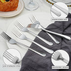16-Piece Stainless Steel Dinner Fork Set – Durable & Elegant Tableware for Everyday Use