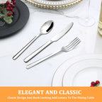 24-Piece Stainless Steel Flatware Set for 6 - Mirror Polished Silverware Cutlery Set, Dishwasher Safe