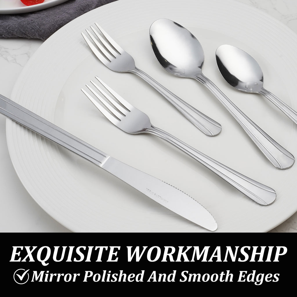 40/60-Piece Stainless Steel Cutlery Set – Complete Tableware for 8/12People
