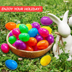 Hansmart Unfilled Easter Eggs, with Hinge Bulk Colorful Bright Empty Plastic Easter Eggs, 2.25'' Assorted Colors