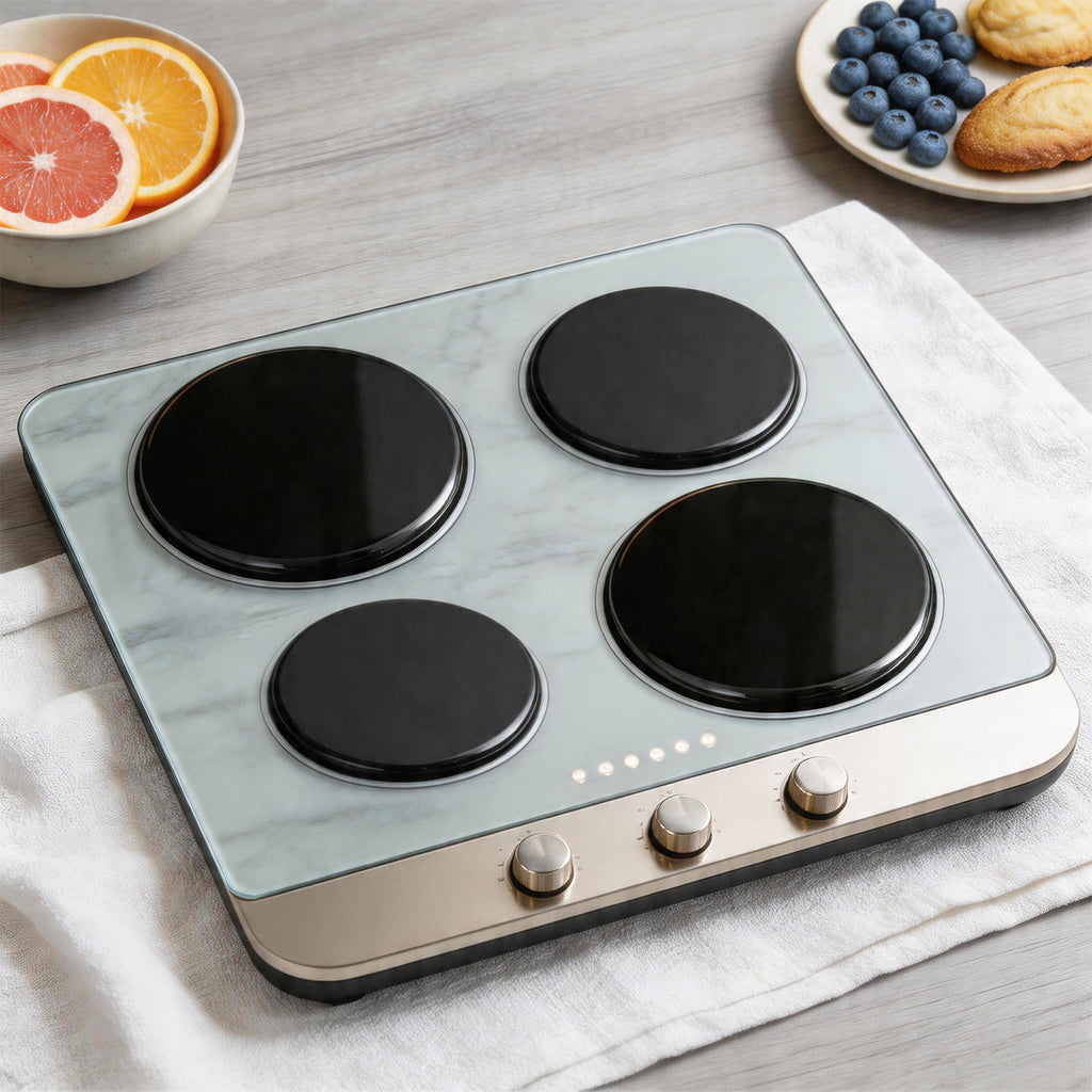 4PCS Black Gas Stove Burner Covers - Durable Tinplate, Anti-Deformation