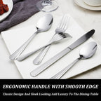 40/60-Piece Stainless Steel Cutlery Set – Complete Tableware for 8/12People