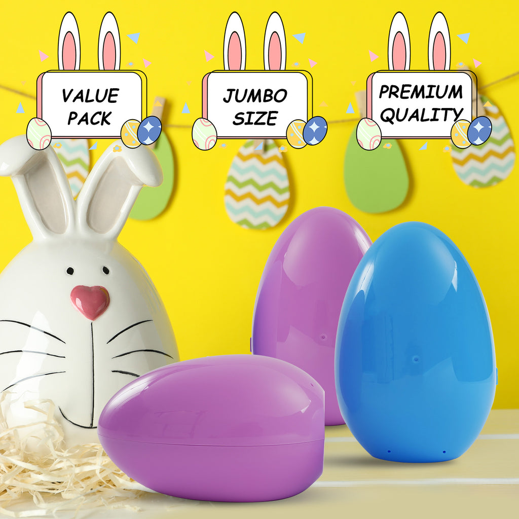 Hansmart Unfilled Easter Eggs, with Hinge Bulk Colorful Bright Empty Plastic Easter Eggs, 5.12'' Two Colors