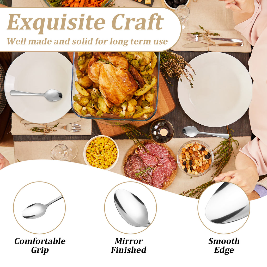 60-Piece Stainless Steel Silverware Set - Polished Dinner Spoons, Tea Spoons & Dinner Forks