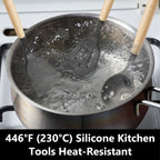 12-Piece Kitchen Gadgets Set - Non-Stick Silicone Utensils with Wood Handles, Dishwasher Safe for Everyday Cooking