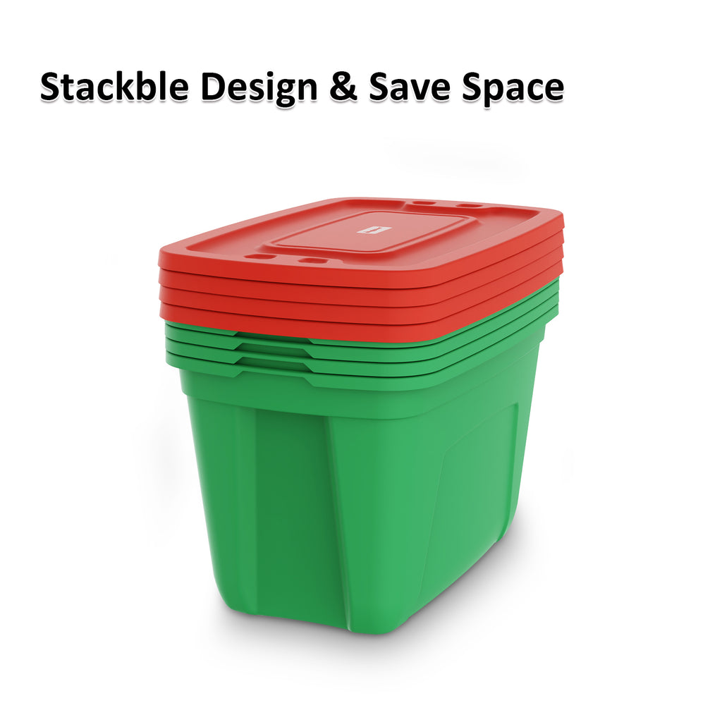 SimplyKleen 18-Gallon Storage Bins with Lids, 4-Pack Heavy-Duty Stackable Plastic Storage Totes