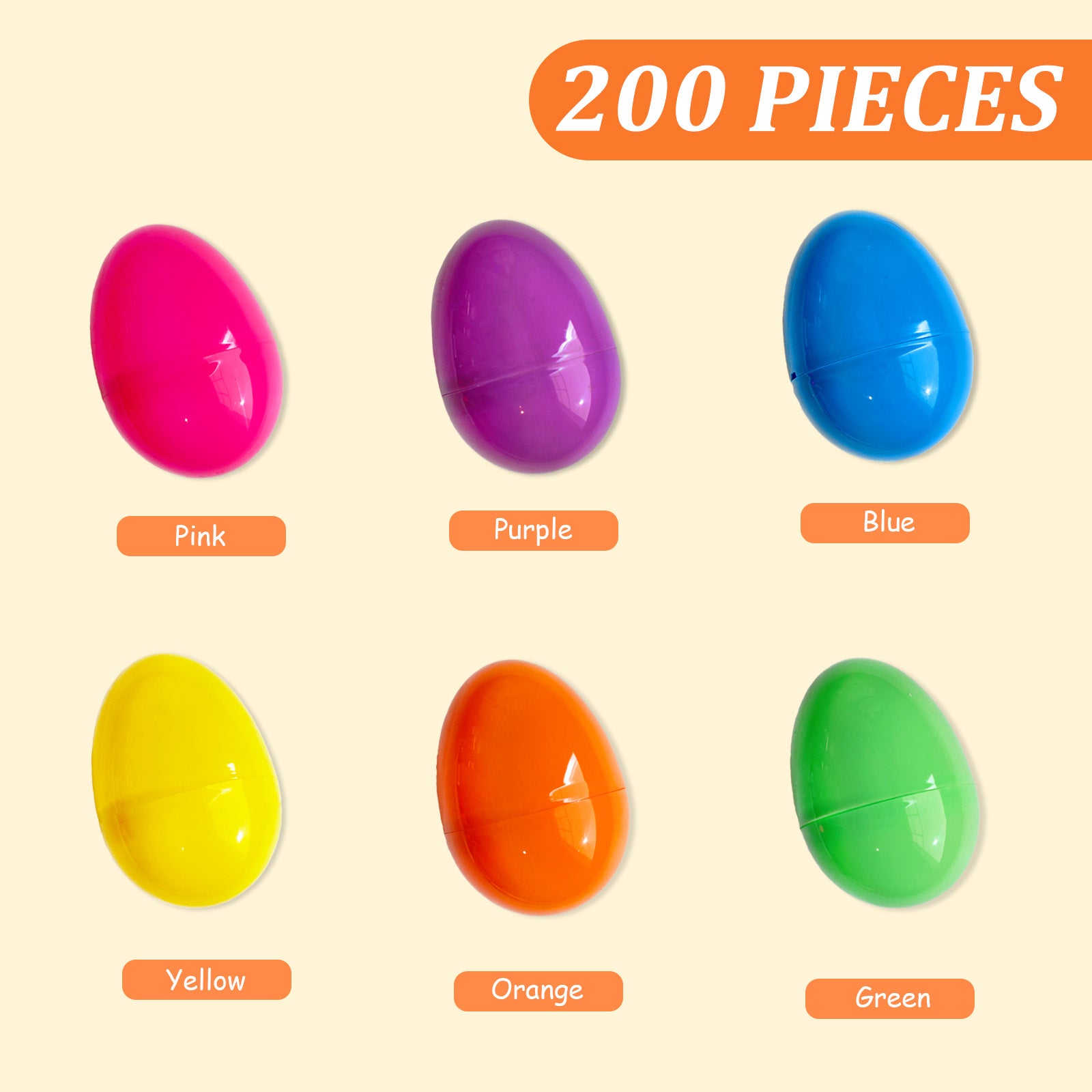 Hansmart Unfilled Easter Eggs, with Hinge Bulk Colorful Bright Empty Plastic Easter Eggs, 2.25'' Assorted Colors