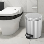 2Pack- 5L/ 1.3 Gallon Premium Stainless Steel Trash Can, Small Round Garbage Can