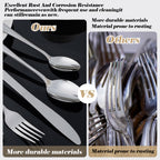Premium 60 Piece Stainless Steel Dinnerware Set for 12 - Sturdy Mirror Polished Cutlery, Dishwasher Safe