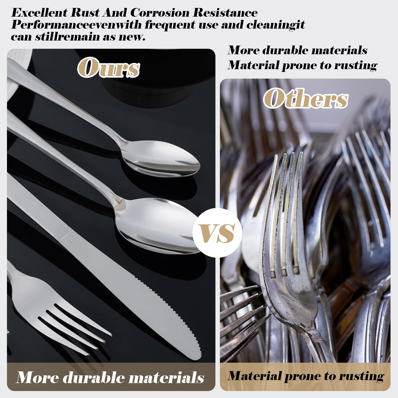 Premium 60 Piece Stainless Steel Dinnerware Set for 12 - Sturdy Mirror Polished Cutlery, Dishwasher Safe