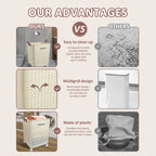 Foldable 67L Laundry Storage Basket - Wheeled, Breathable & Easy to Clean
