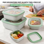 4-Piece Airtight Food Storage Containers - BPA-Free, Leak-Proof Short Square Boxes for Meal Prep