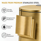 2-Piece 5L Stainless Steel Oval Kitchen Trash Can – Silver & Gold
