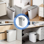 2-Pack 10L Slim Trash Can with Press Lid - Odor Control, Waterproof for Bathroom & Kitchen