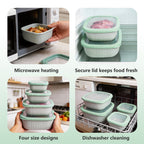 4-Piece Airtight Food Storage Containers - BPA-Free, Leak-Proof Short Square Boxes for Meal Prep