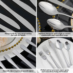 Premium 60 Piece Stainless Steel Dinnerware Set for 12 - Sturdy Mirror Polished Cutlery, Dishwasher Safe