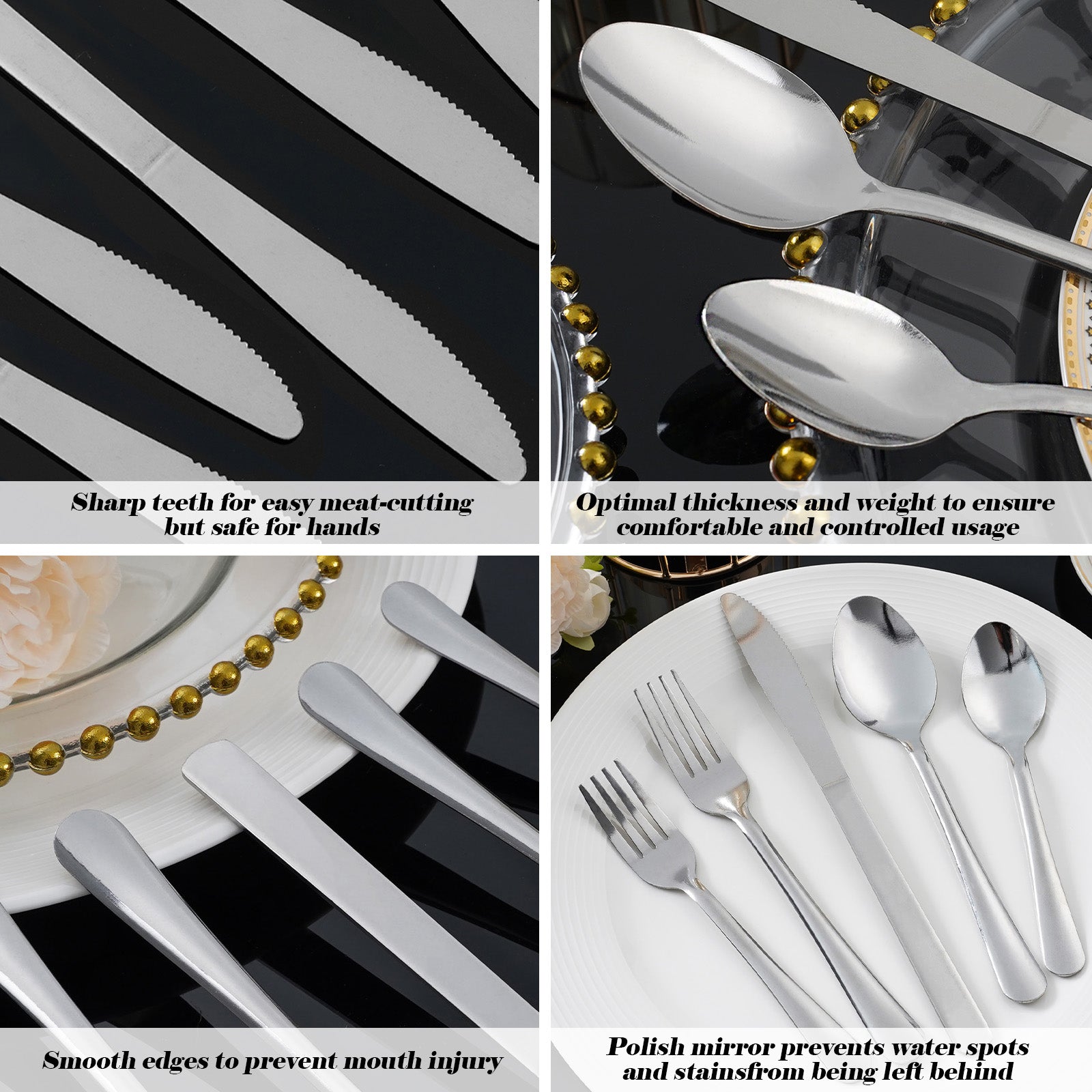 Premium 60 Piece Stainless Steel Dinnerware Set for 12 - Sturdy Mirror Polished Cutlery, Dishwasher Safe