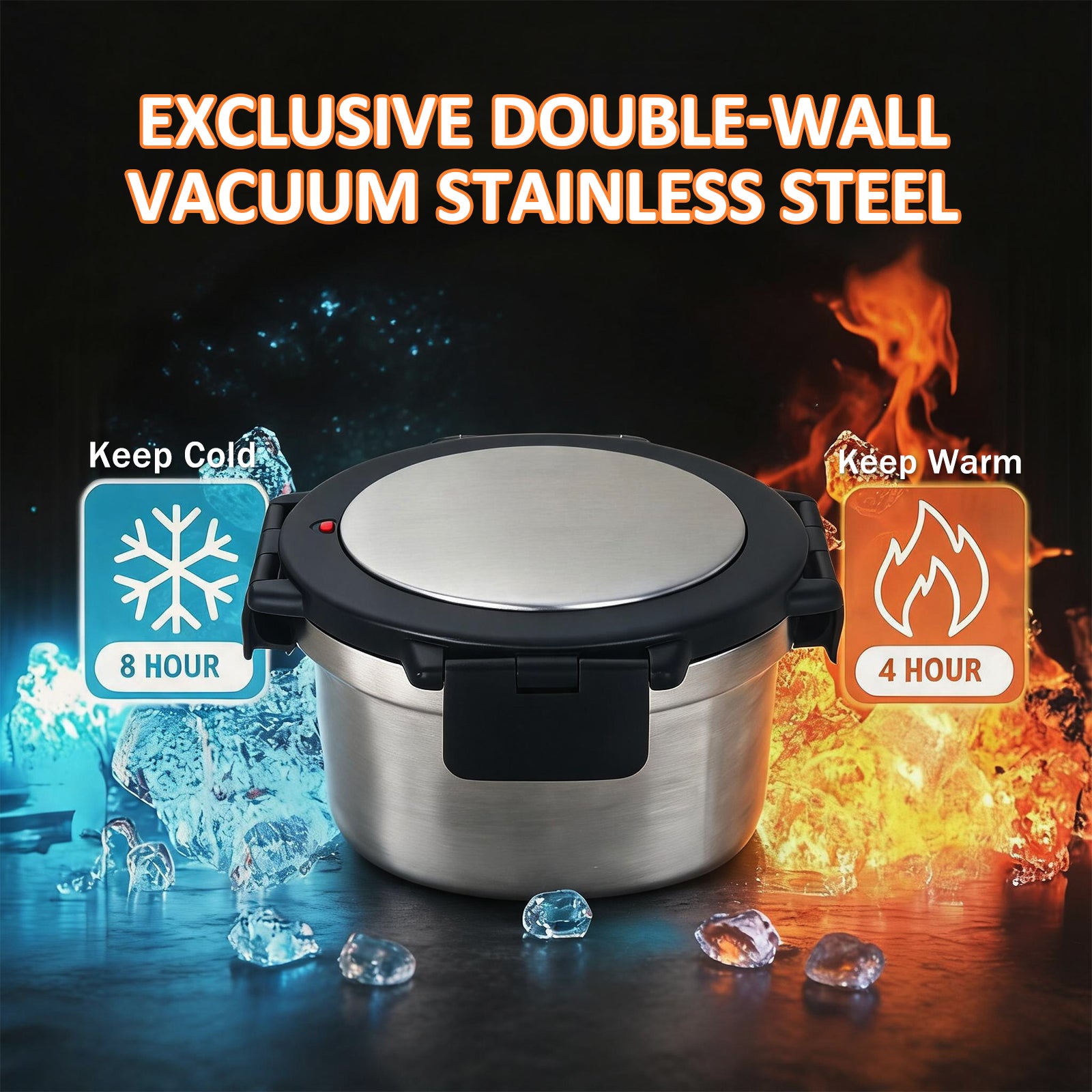 KOOMADE 28oz Vacuum Insulated Stainless Steel Food Container – Leakproof Round Lunch Box