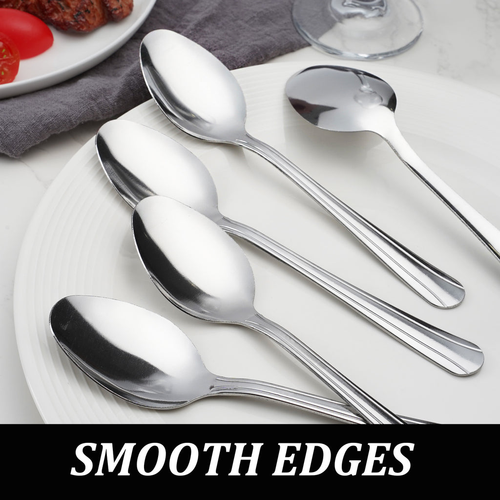 36/60-Piece Stainless Steel Dinner Spoons Set, 7.1" Food-Grade Metal Spoons for Home & Restaurant