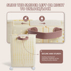 Foldable 67L Laundry Storage Basket - Wheeled, Breathable & Easy to Clean