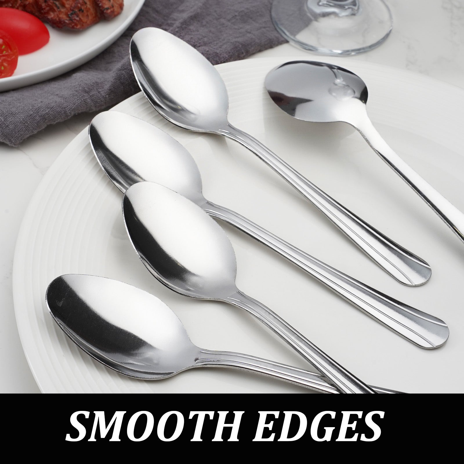 36/60-Piece Stainless Steel Teaspoons, 5.9" Food-Grade Coffee & Tea Spoons for Home & Kitchen
