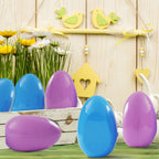 Hansmart Unfilled Easter Eggs, with Hinge Bulk Colorful Bright Empty Plastic Easter Eggs, 5.12'' Two Colors