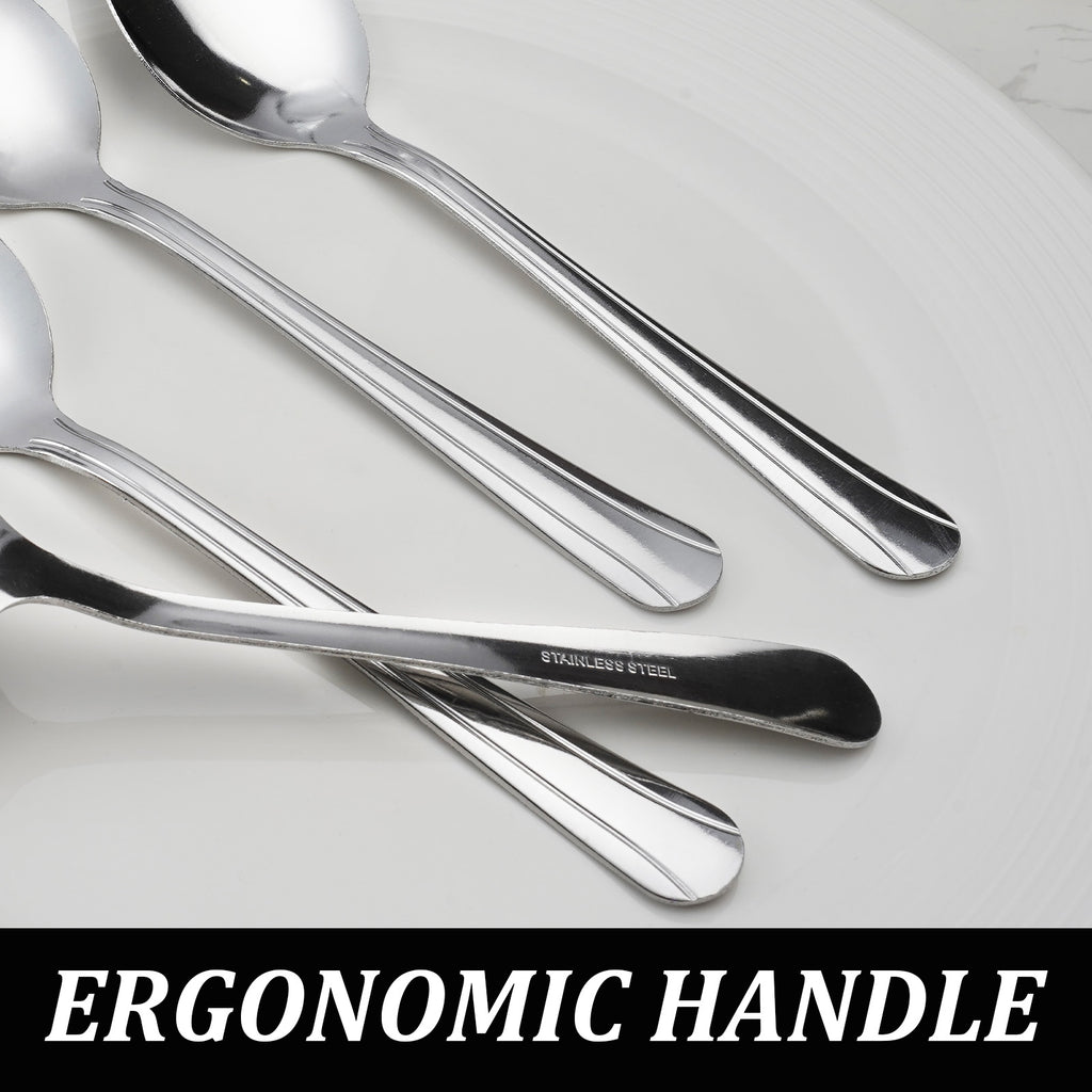 16-Piece Sleek Stainless Steel Dinner Spoons – Ideal for Home, Restaurant & Parties