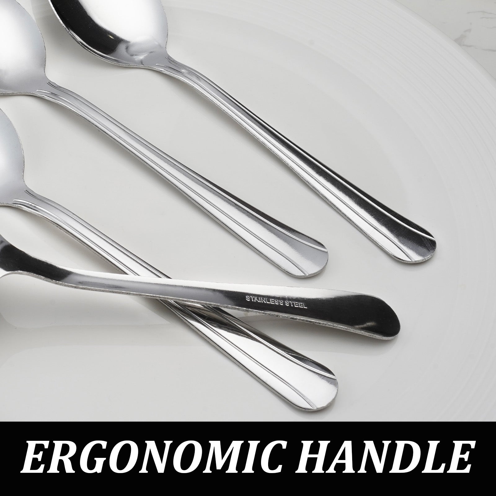 16-Piece Sleek Stainless Steel Dinner Spoons – Ideal for Home, Restaurant & Parties