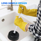 1/2 Pack Toilet Plunger, Heavy Duty Rubber Plunger with Long Handle for Bathroom Kitchen Drains