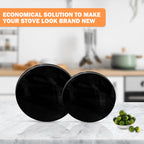4PCS Black Gas Stove Burner Covers - Durable Tinplate, Anti-Deformation