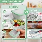 4-Piece Airtight Food Storage Containers - BPA-Free, Leak-Proof Short Square Boxes for Meal Prep