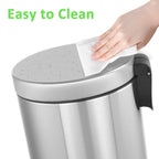 2Pack- 5L/ 1.3 Gallon Premium Stainless Steel Trash Can, Small Round Garbage Can