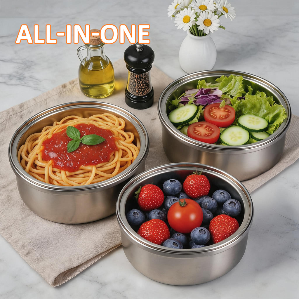KOOMADE 28oz Vacuum Insulated Stainless Steel Food Container – Leakproof Round Lunch Box