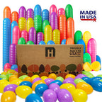 Hansmart Unfilled Easter Eggs, with Hinge Bulk Colorful Bright Empty Plastic Easter Eggs, 2.25'' Assorted Colors